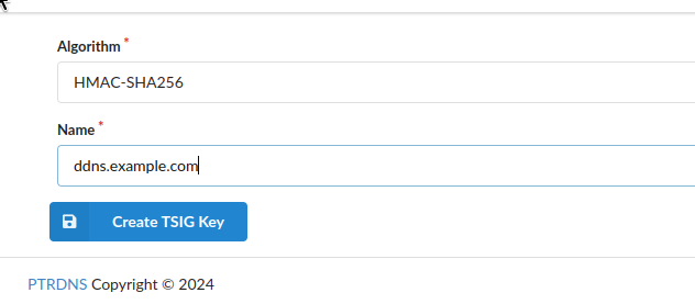 Creating a TSIG key